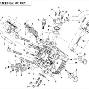 Diagram:  2021 CFMoto ZFORCE 800 Trail CF800US-A CYLINDER HEAD NO.1 ASSY. [E02-2-V3]