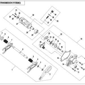 Diagram:  2021 CFMoto ZFORCE 800 Trail CF800US-A TRANSMISSION SYSTEM(3) [E06-3-V3]