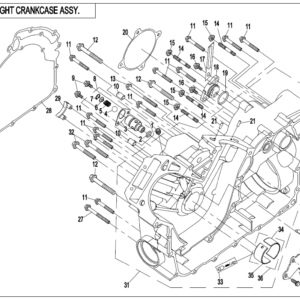 Diagram:  2021 CFMoto ZFORCE 800 Trail CF800US-A RIGHT CRANKCASE ASSY. [E01-2-V2]