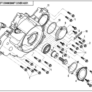 Diagram:  2021 CFMoto ZFORCE 800 Trail CF800US-A LEFT CRANKCASE COVER ASSY. [E01-5-V2]
