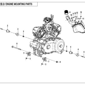 Diagram:  2019 CFMoto ZFORCE 800 Trail CF800US-A ENGINE MOUNTING PARTS [F00-1]