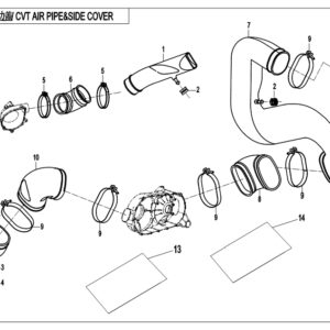 Diagram:  2019 CFMoto ZFORCE 800 Trail CF800US-A CVT AIR PIPE&SIDE COVER [F00-2]