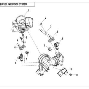 Diagram:  2019 CFMoto ZFORCE 800 Trail CF800US-A INJECTOR SYSTEM - NON EVAP [F15-3]