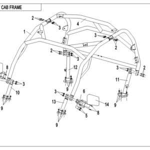 Diagram:  2019 CFMoto ZFORCE 800 Trail CF800US-A ROLL CAGE [F23-B]