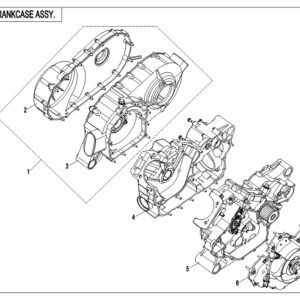 Diagram:  2019 CFMoto ZFORCE 800 Trail CF800US-A CRANKCASE ASSY. [E01]