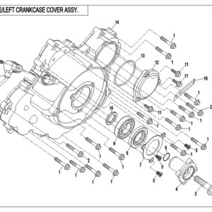 Diagram:  2019 CFMoto ZFORCE 800 Trail CF800US-A LEFT CRANKCASE COVER ASSY. [E01-5]