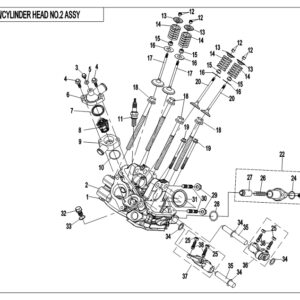 Diagram:  2019 CFMoto ZFORCE 800 Trail CF800US-A CYLINDER HEAD NO.2 ASSY. [E02-6-V2]