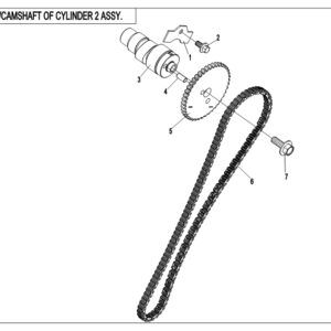Diagram:  2019 CFMoto ZFORCE 800 Trail CF800US-A CAMSHAFT OF CYLINDER 2 ASSY. [E02-7]