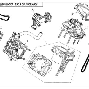 Diagram:  2019 CFMoto ZFORCE 800 Trail CF800US-A CYLINDER HEAD & CYLINDER ASSY. [E02-V2]