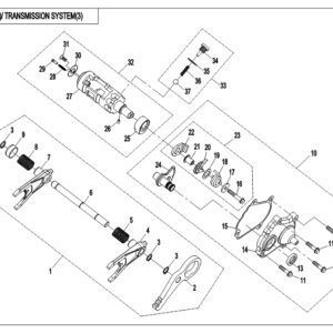 Diagram:  2019 CFMoto ZFORCE 800 Trail CF800US-A TRANSMISSION SYSTEM(3) [E06-3]