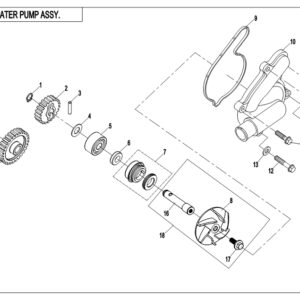 Diagram:  2019 CFMoto ZFORCE 800 Trail CF800US-A WATER PUMP ASSY. [E08]