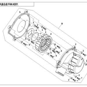 Diagram:  2019 CFMoto ZFORCE 800 Trail CF800US-A FAN ASSY. [E18]